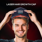 Model wearing Vicmama laser hair therapy cap