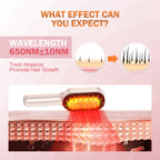 Close up of laser comb teeth for scalp penetration