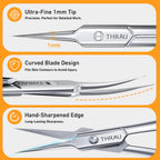 THRAU precision cuticle scissors being used for professional nail care