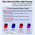 Model wearing red light therapy cap for hair thinning