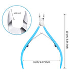 Close up of sharp pointed blade on stainless steel cuticle clippers
