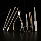 Qexle stainless steel nail tools in leather case