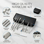 Professional cuticle nipper and pusher set close up
