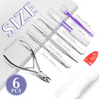 Ergonomic cuticle removal tools on white background