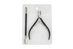 Close up of stainless steel cuticle trimmer sharp jaw