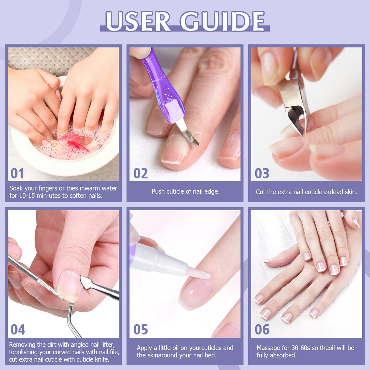 Professional manicure and pedicure tools set arrangement