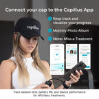 Smartphone app interface for Capillus hair growth tracking