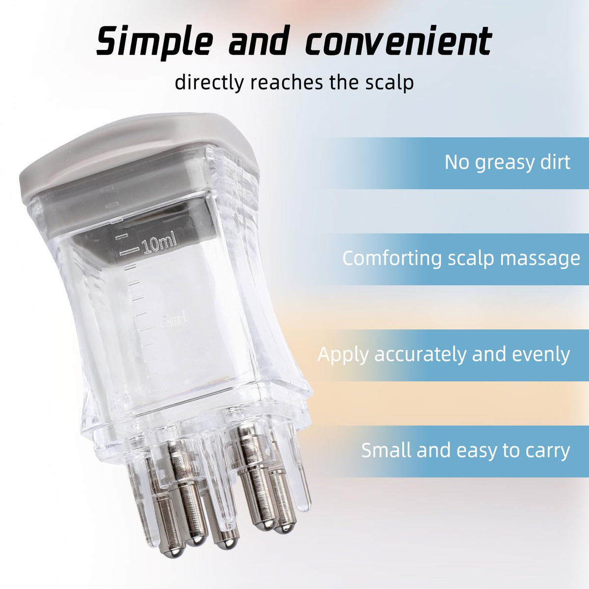 Handheld Gosknor root comb applicator for hair growth
