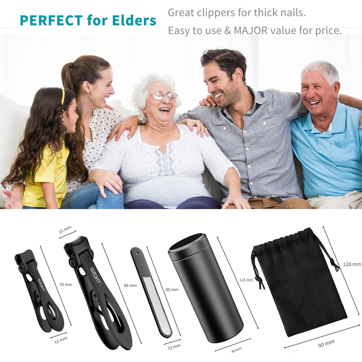 SZQHT heavy duty stainless steel nail clipper for men and women
