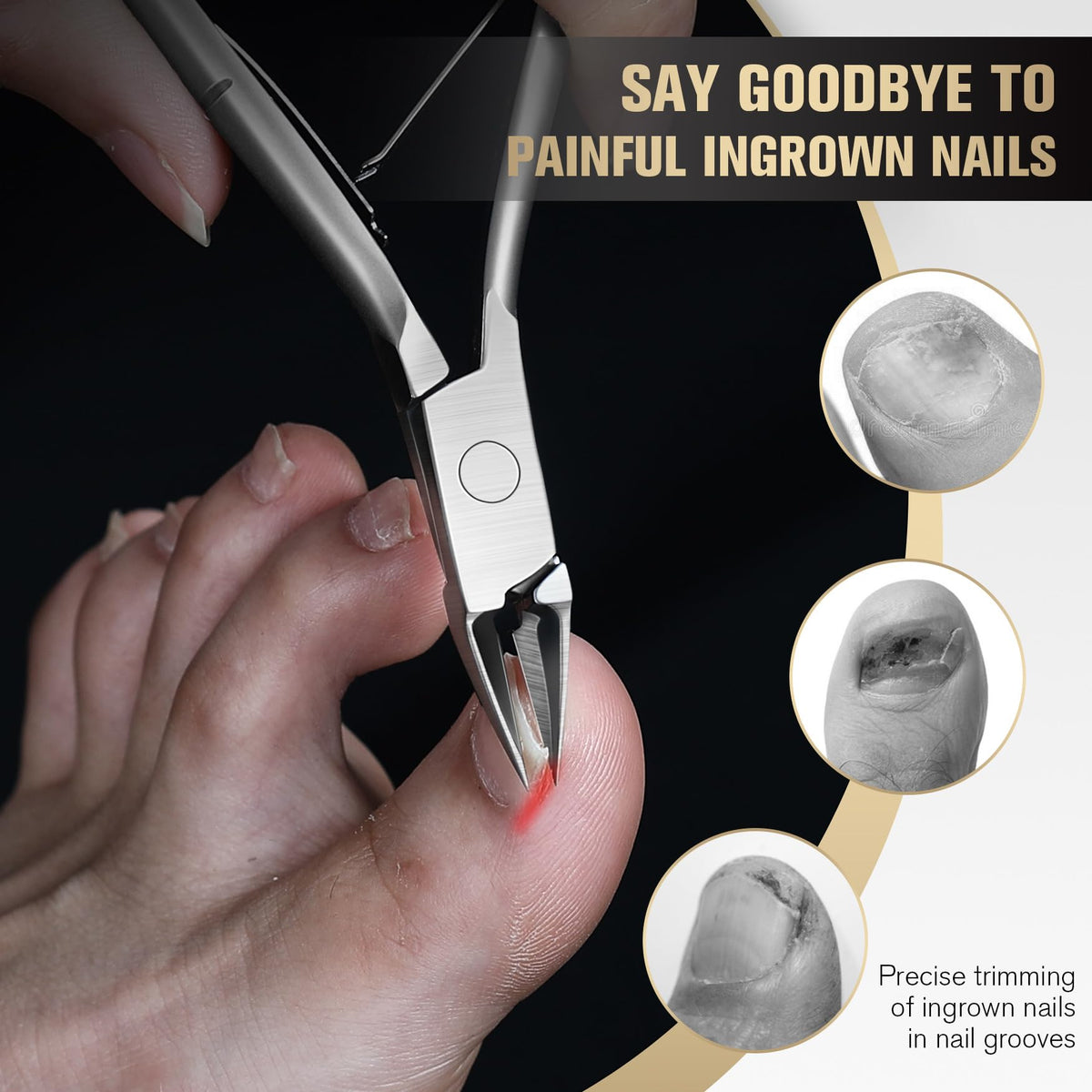Close up of 16mm straight blade on Feryes toenail clipper