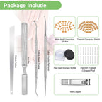 Packaging layout of the imported at-home pedicure treatment kit with all elements organized for storage