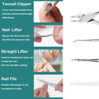 Chicreen pedicure kit tools arranged for display