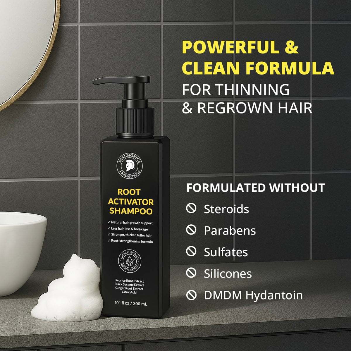 Spartan root activating hair cleanser for men and women