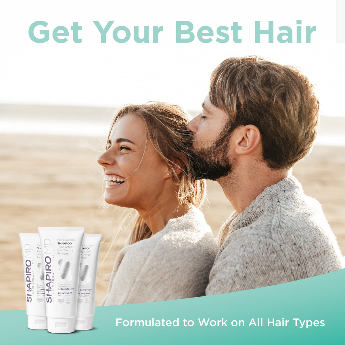 Shapiro MD DHT fighting vegan shampoo tube showing product details and size