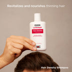 Back label of ISDIN Lambdapil hair loss shampoo detailing usage instructions