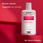 Premium packaging of ISDIN Lambdapil hair density system for men and women