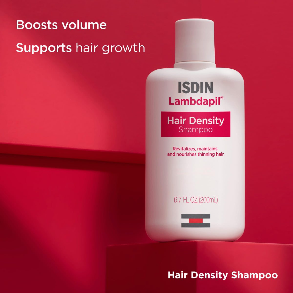Premium packaging of ISDIN Lambdapil hair density system for men and women