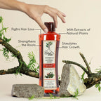 Back label of Arbol Verde 16.9 fluid ounces shampoo with usage directions