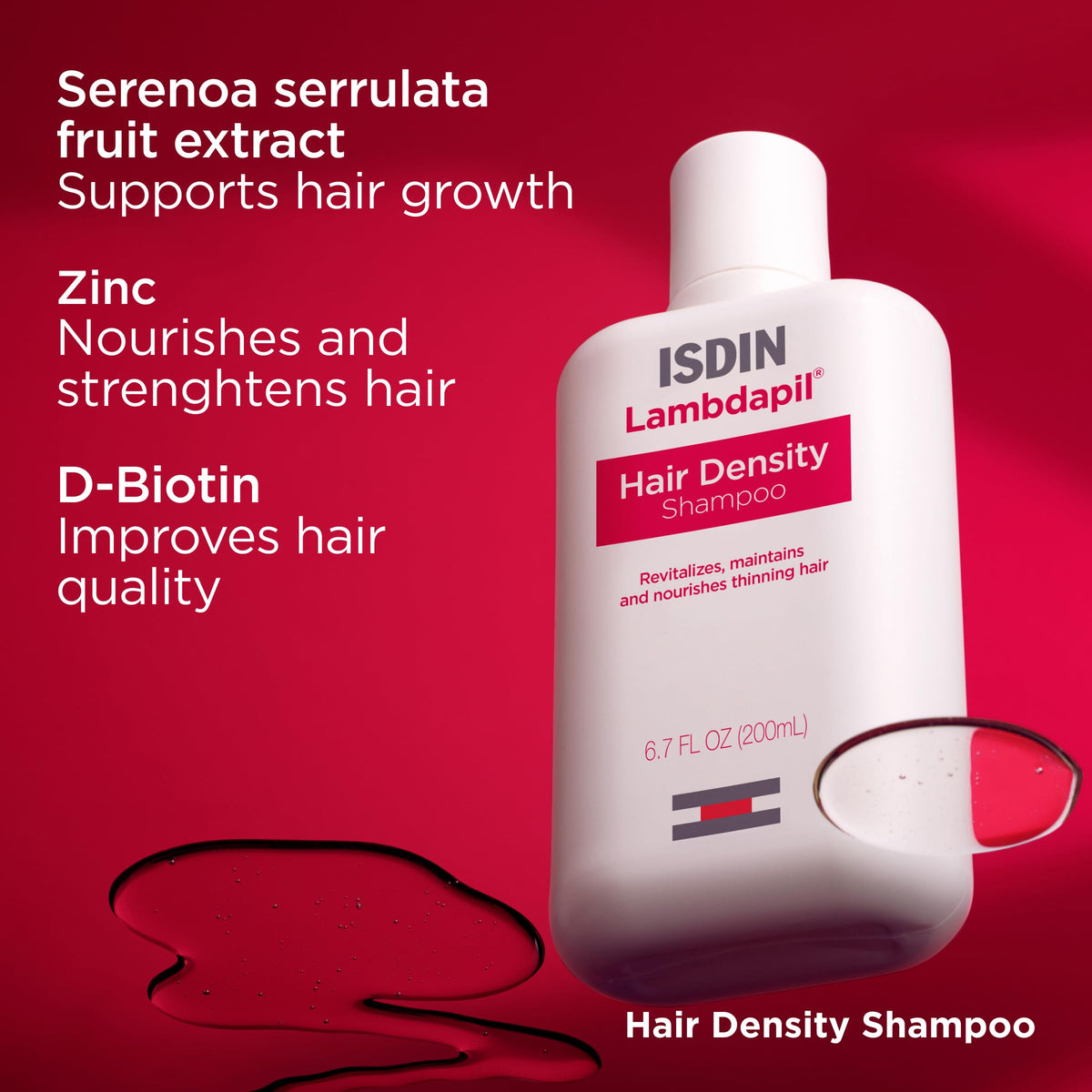 Authentic imported ISDIN Lambdapil anti hair loss scalp care shampoo bottle