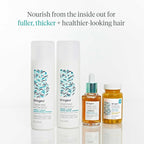 Briogeo clean beauty hair density regimen bottles showcasing key benefits.