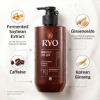 Ryo 16 fluid ounces volume shampoo showing the texture and fluid consistency close up