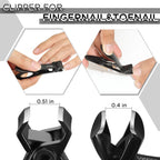 Top view of Vepkuso black stainless steel nail care grooming kit