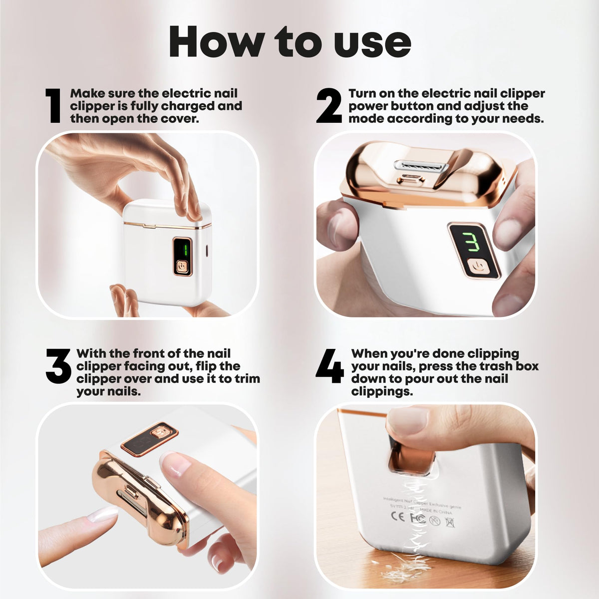 Family friendly electric nail clipper for kids and adults