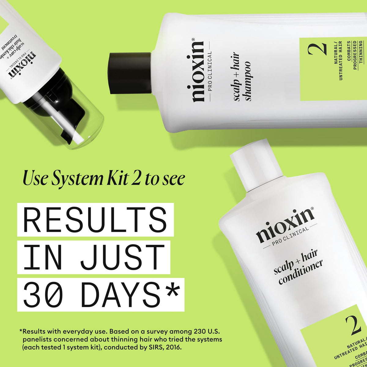 Nioxin System 2 1000 Milliliters professional salon size bottle for advanced hair thinning care.