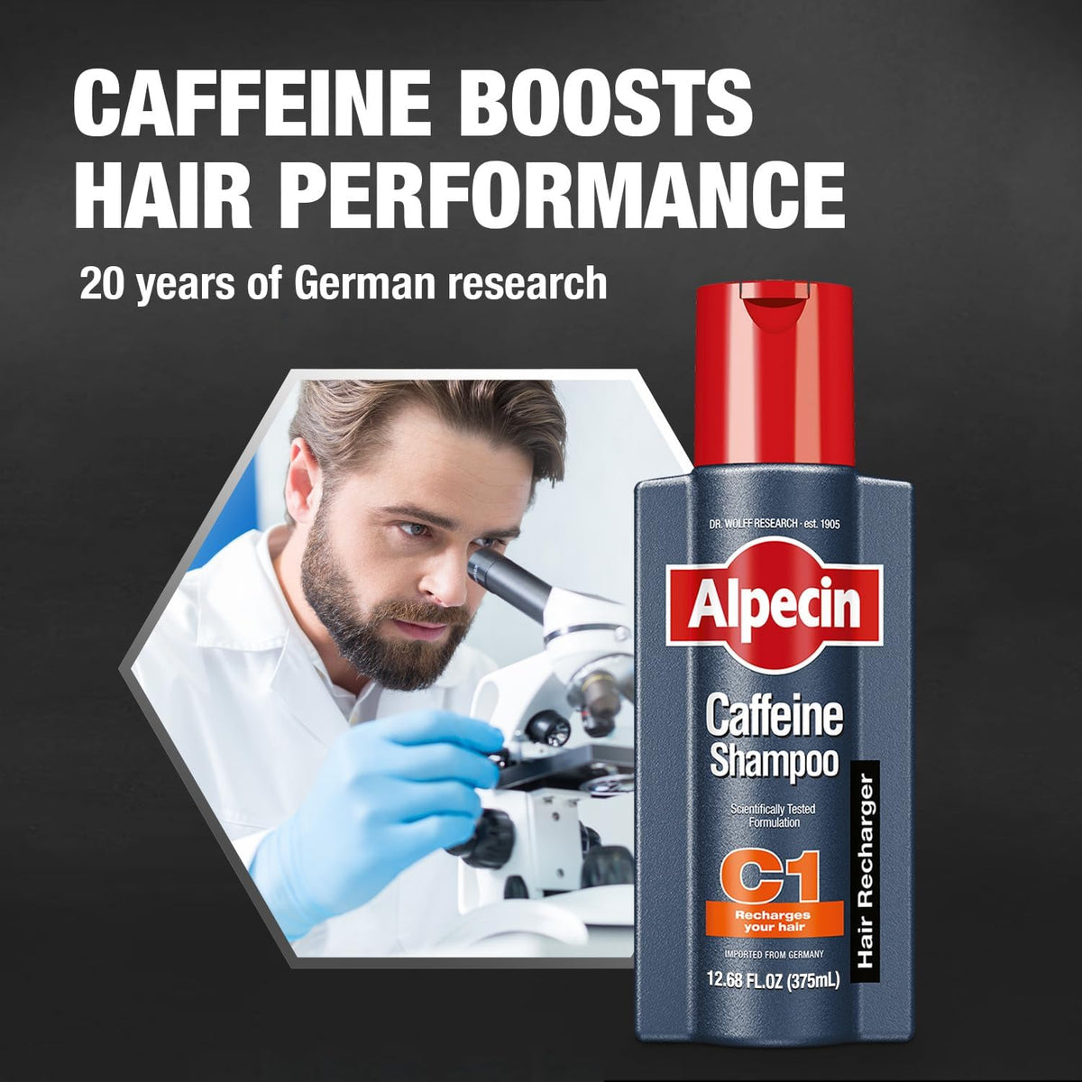 Alpecin Germany imported men scalp care caffeine shampoo packaging details