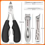 DRMODE thick toenail clippers held by hand for scale