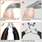 Detailed view of DRMODE stainless steel nail grooming tools