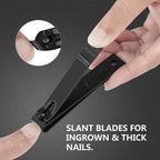 Travel friendly Adulahi black matte nail clipper set in a pouch