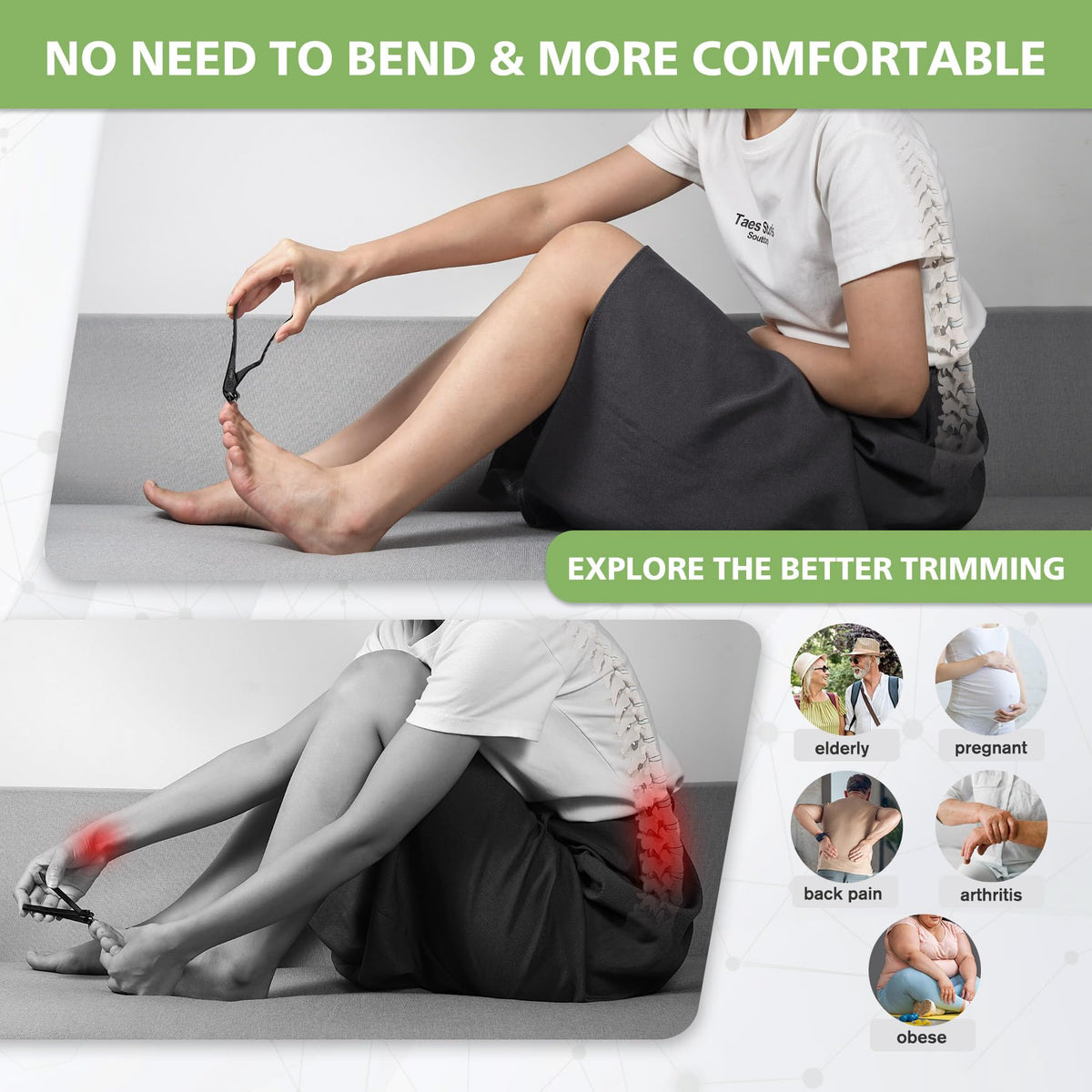 Baluca long handle toenail clipper for thick nails side profile