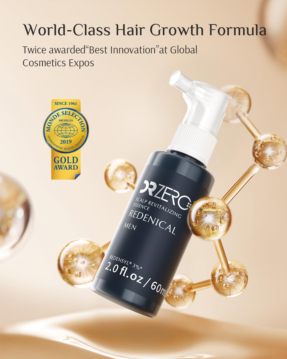 DR ZERO Redenical Scalp Revitalizing Essence spray bottle showing the nozzle application design