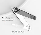 Close up of Iceyli premium stainless steel curved nail clipper blades
