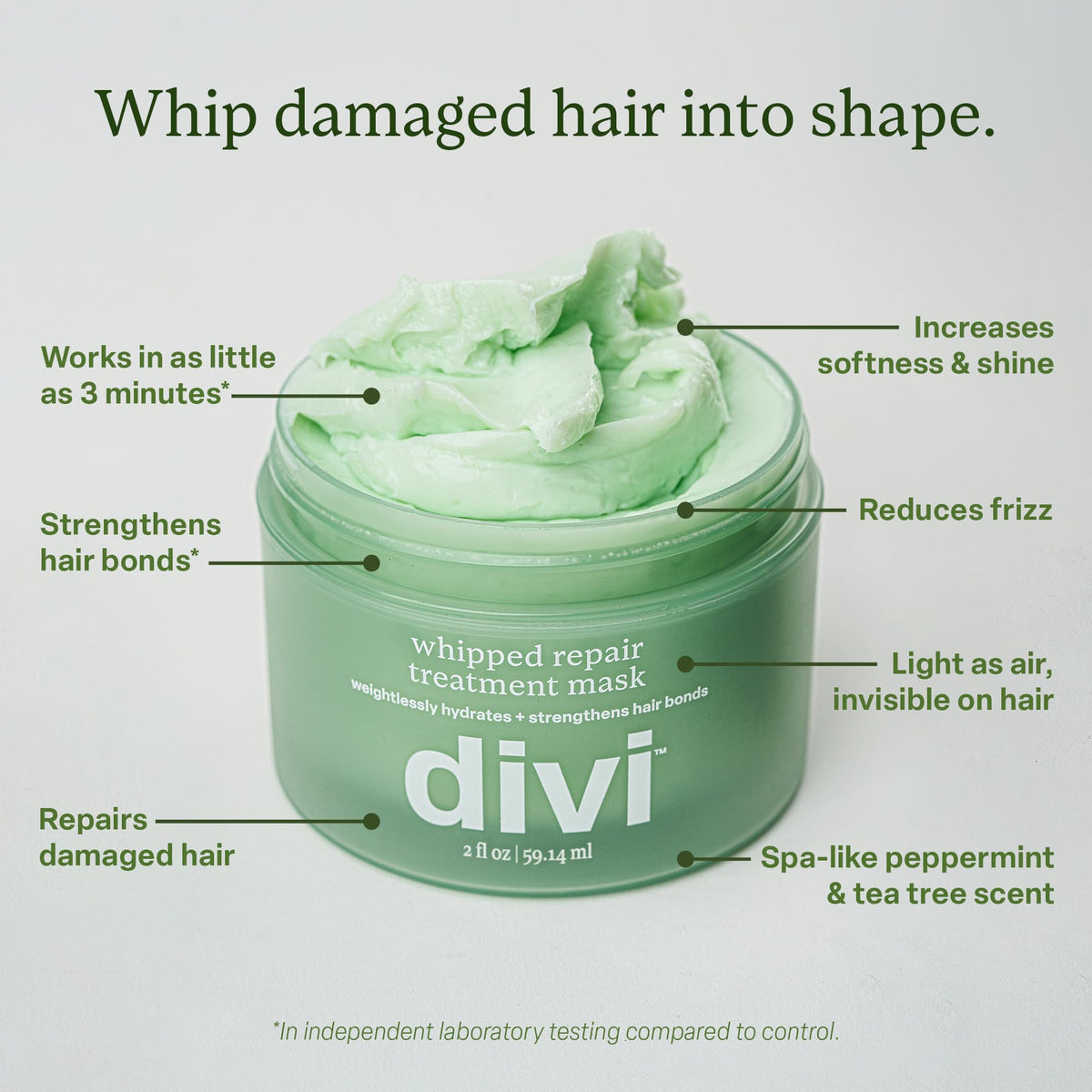Divi peptide-infused hair products displayed on a clean background