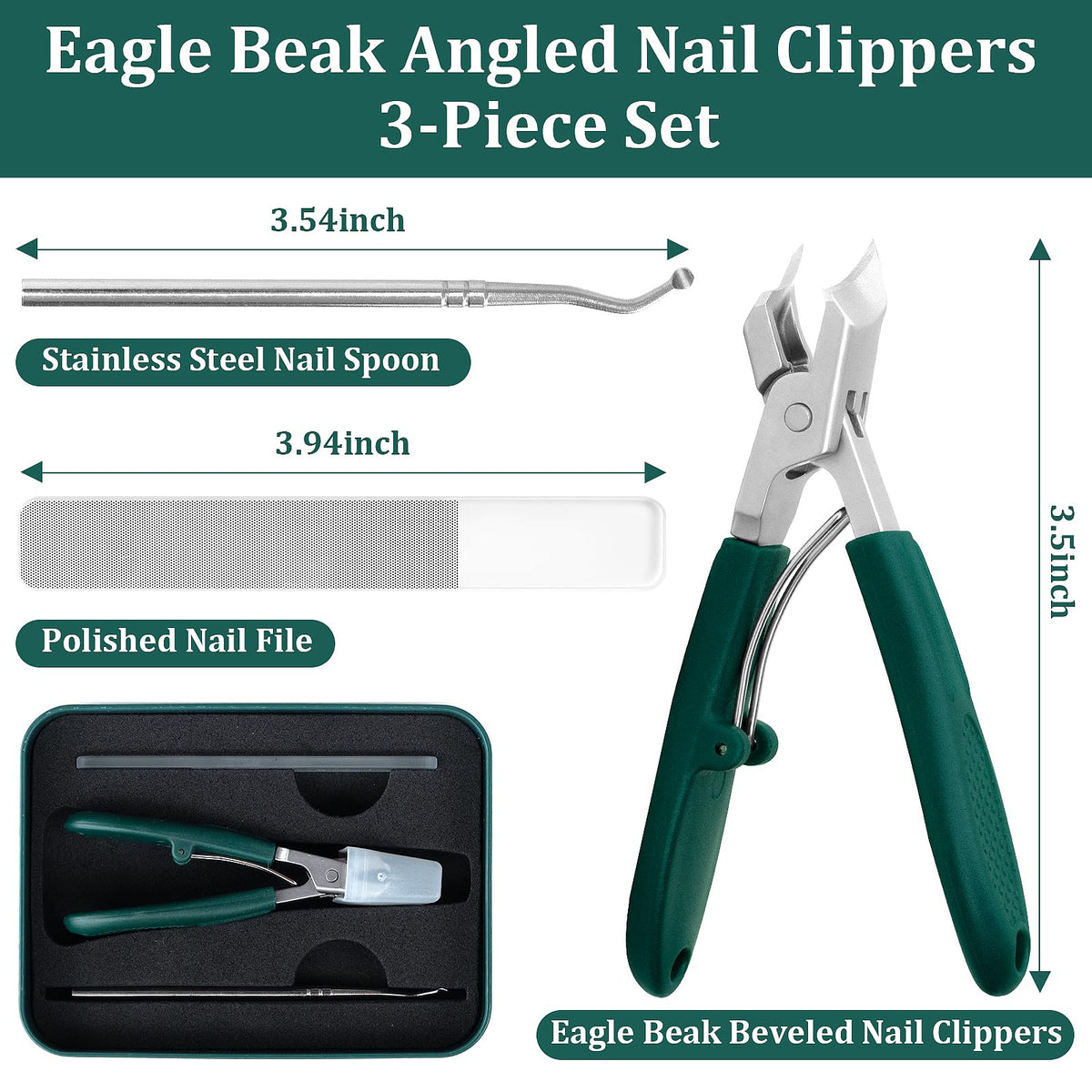 Complete Xeaejex nail care set including file and cleaner