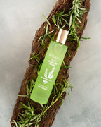 Relance puremary original rosemary water mist being sprayed for scalp nourishment and root strengthening