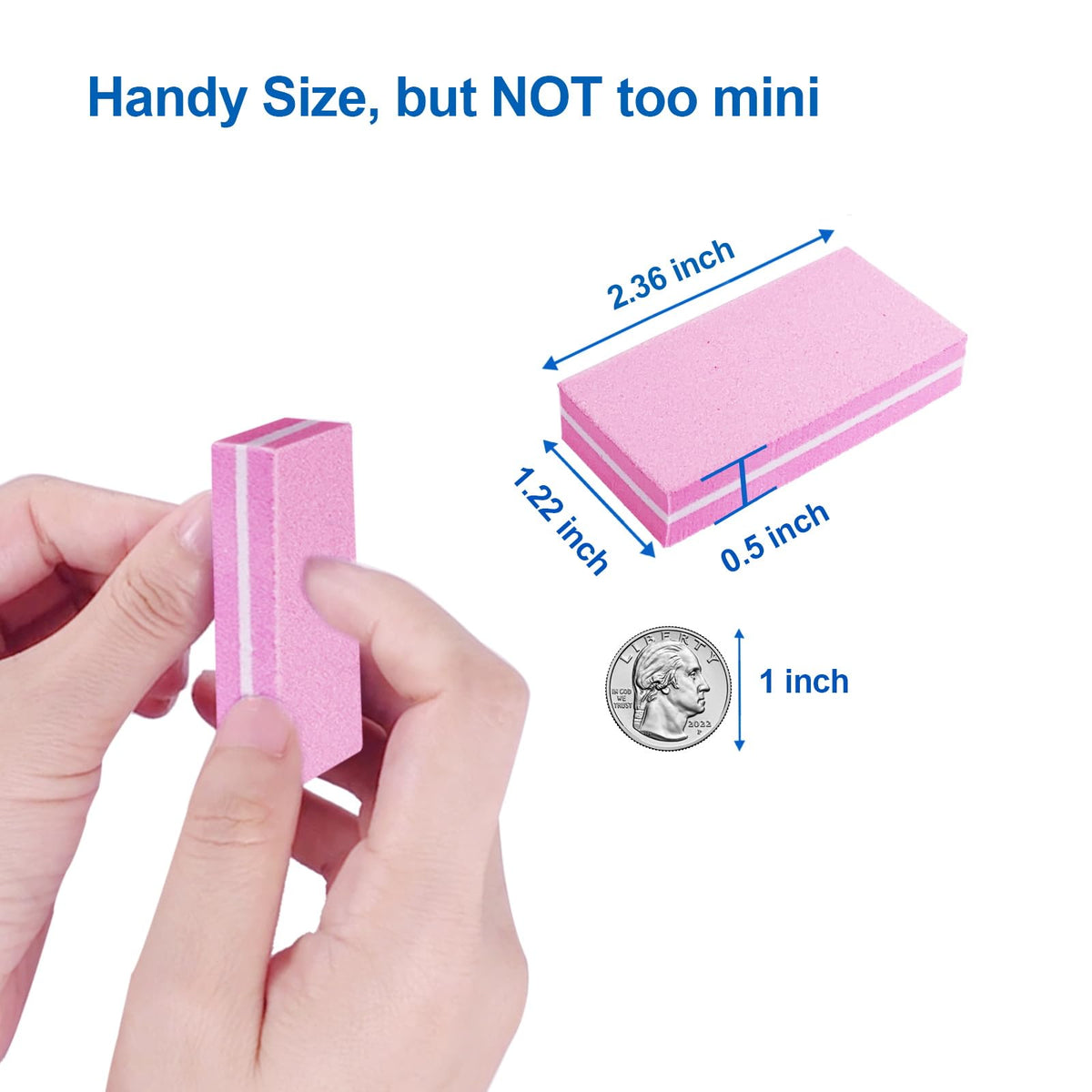 Assortment of pink nail buffers for nail care