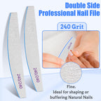Double sided 240 grit fine nail file for natural nails