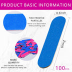 Kiseer disposable emery boards blue and pink sides