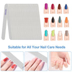 Hand holding AhaTopia emery board shaping natural nail