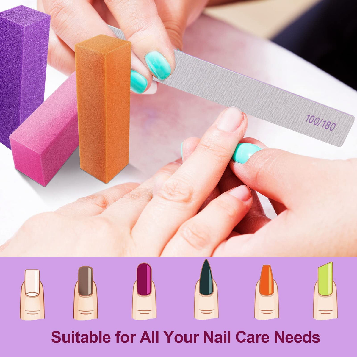 Homeyera professional manicure tool kit with emery boards