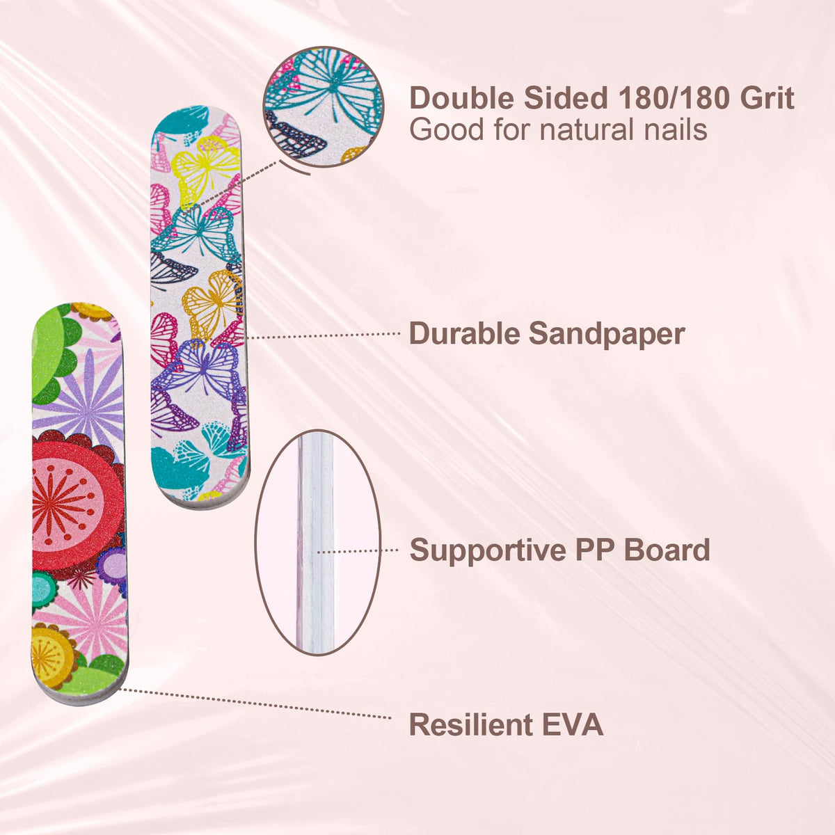 Professional manicure setup using GigaGround mini emery boards