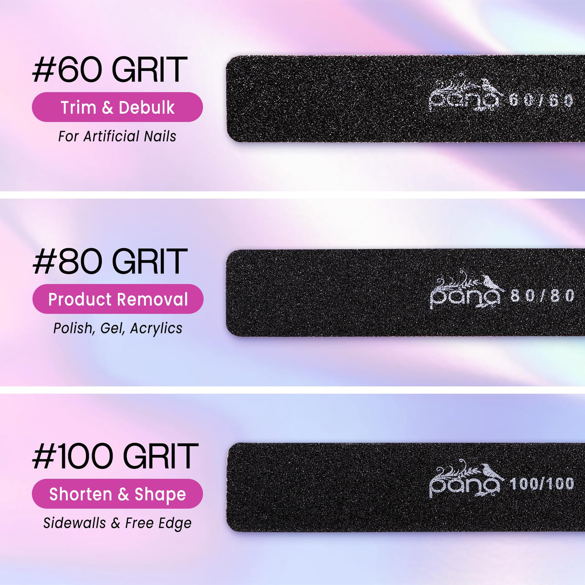Pana jumbo nail files being used for manicure shaping
