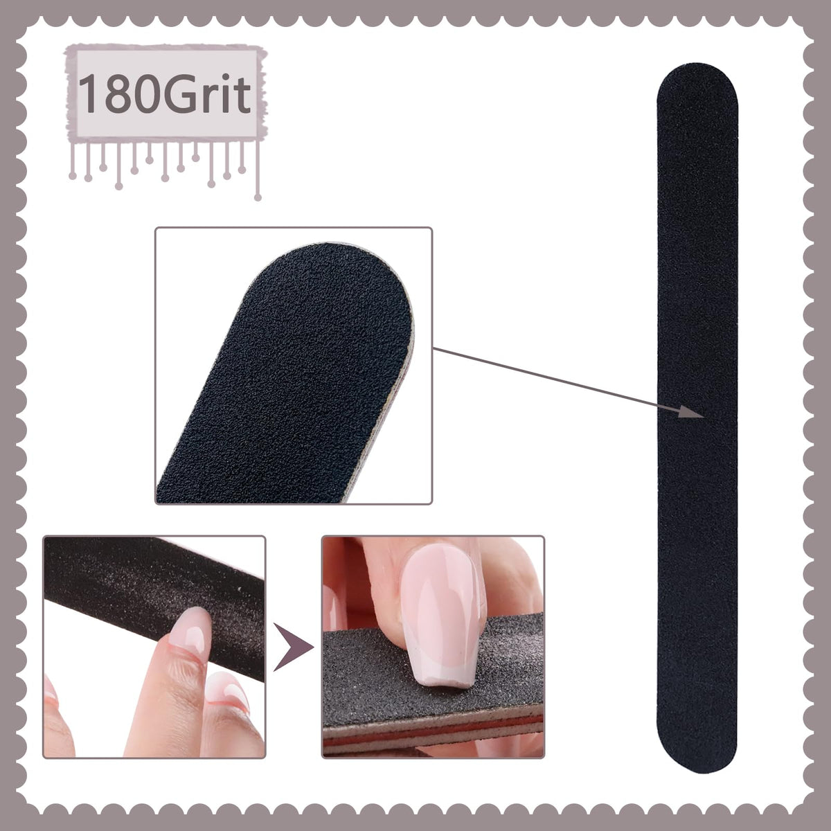 Black sanding buffer block for nail polishing