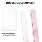 Anyi glass nail file set in pink green and blue colors