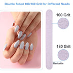 Close up of AhaTopia gray emery boards for acrylic nails
