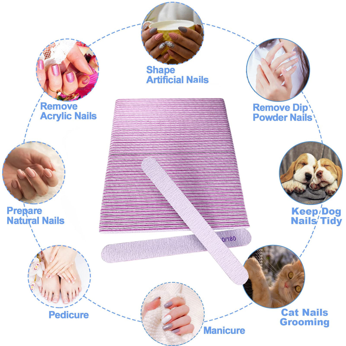 Ergonomic rectangle nail files for salon and home use