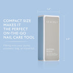 Natural nails with glossy finish after using Seacret buffer
